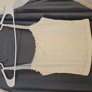 SHEIN White Lace Trim Cami Top Size XS